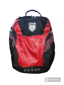 K Swiss Classic Red And Black School Travel Y2K Multi Pocket Backpack - Picture 1 of 18