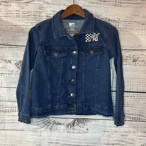 NWT Youth Kids Unisex MTV Y2K School Jean Jacket Regular Fit Size Large (10-12) - Picture 1 of 7