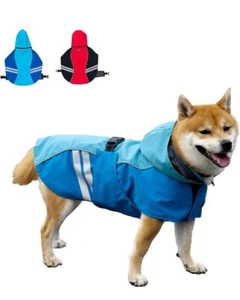 Waterproof Dog Raincoats with Hood, Poncho with Reflective Strap, Lightweight, M - Picture 1 of 6