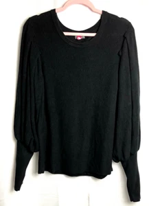 Vince Camuto Puff Juliette Sleeve Ribbed Sweater Size L Black B*H - Picture 1 of 4