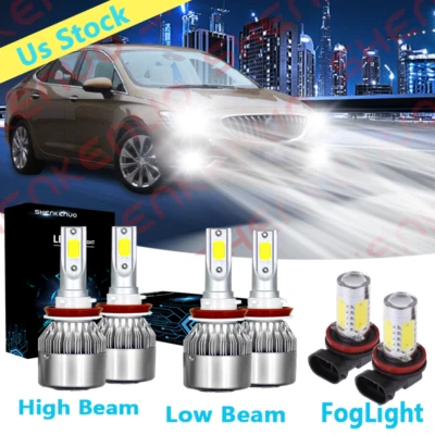 For Buick Verano 2014-2017 LaCrosse 2005-2013 LED Headlights Fog Lights Bulbs 6X - Image 1 of 4