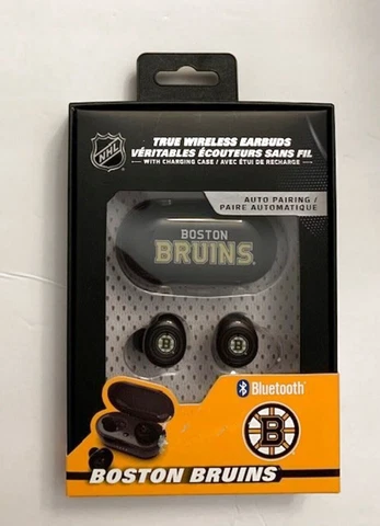 NHL Boston Bruins Hockey True Wireless Earbuds w/Charging Case Prime Brands NEW Cover