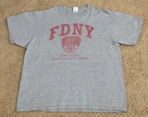 Vintage FDNY Fire Department City Of New York Men's Gray T-Shirt Size XL - Picture 1 of 4