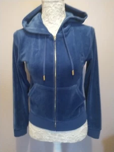 Juicy Couture Blue Velour Tracksuit Top And Matching Shorts Extra Small -Small - Picture 1 of 10