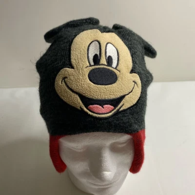 Disney Mickey Mouse W/Ears toddler 2T-5T Stocking Cap Hat Ear Flaps Warm Winter - Image 1 of 4