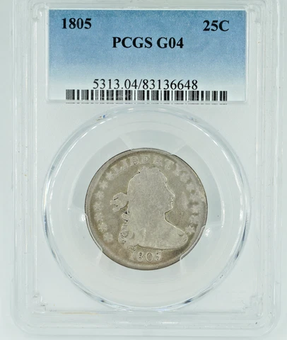 1805 PCGS G04 Draped Bust Silver Quarter 25C Cover