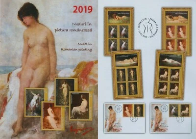 Rumänien 2019 Gemälde,Aktmalerei,Nicolae Grigorescu,Maler,Nudes Mi.7502-05,KB — 第 1/2 张图片