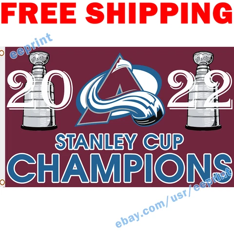 Colorado Avalanche 2022 Stanley Cup CHAMPIONS 3x5 ft Flag Banner House Fans Gift Cover