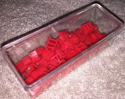 1980 RISK Board Game Part Red ARMY Roman Numeral Mover Lot Replacement 61 Pieces - Image 1 of 4