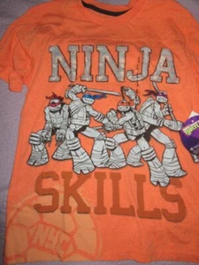 NWt Teenage Ninja turtles orange short sleeve t shirt boys 10 12 free ship USA - Picture 1 of 2