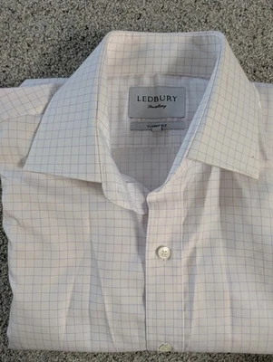 Camisa de Vestir Ledbury Lavender Carrington Ventana, Nueva con Etiquetas, Ajuste Clásico, 16/35 Foto 1 de 4