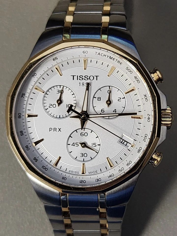 Tissot PRX Classic Chronograph Two-tone Men's Watch T077417 Pre-Owned - Image 1 of 4