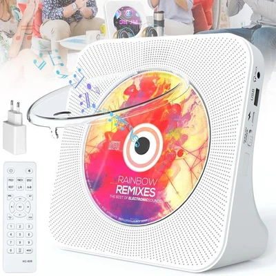 CD Player mit Bluetooth HiFi Lautsprecher Fernbedienung FM-Radio AUX/USB Tragbar - Bild 1 von 4