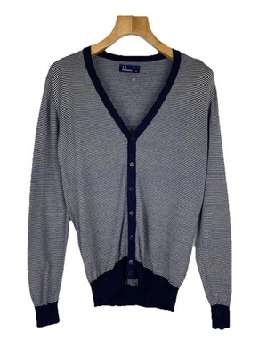 Suéter cárdigan ligero a rayas de lana merino para hombre FP Fred Perry talla m - Imagen 1 de 4