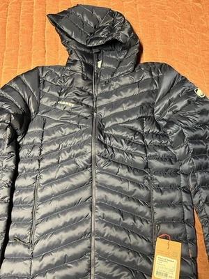 Новый Mammut Albula в с капюшоном вниз куртки морской мужской M - Изображение 1 из 4