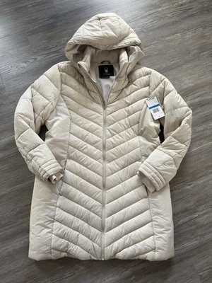 Spyder Mujer’s Largo Puffer Acolchado Chaqueta Esquí Invierno Abrigo Moonbeam Tostado Nuevo con Etiquetas XL Foto 1 de 4
