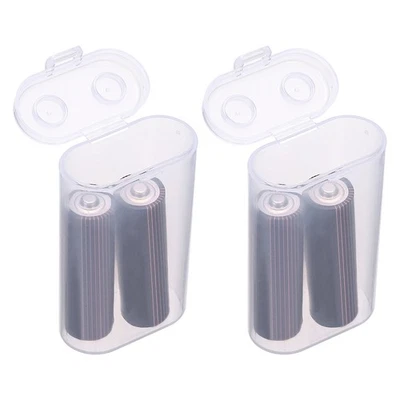 Caja de almacenamiento organizadora de baterías, 2 x 18650 baterías estuche transparente soporte 2 piezas Foto 1 de 4