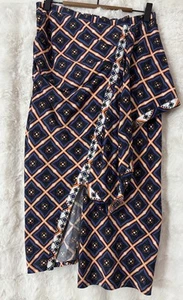 EASTON PEARSON NZ Printed Detail Flat Frill Pencil Skirt Size 10 - Picture 1 of 6