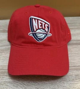 Adidas NJ Nets Red Hat Cap Adjustable Strap Logo Cotton NBA NWT Basketball - Picture 1 of 9