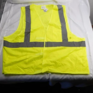 2 FrogWear HV Safety Vest Mens Large XL Yellow Hi Vis ANSI Class 2 Mesh Reflec - Picture 1 of 6
