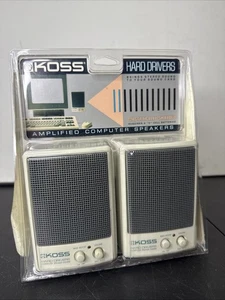 Vintage Koss Set Of 2 Amplified Computer Speakers Hard Drivers NIB New Sealed* - Picture 1 of 8