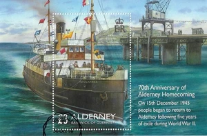 Alderney World War II Homecoming Relief ship    min sheet fine used - Picture 1 of 1