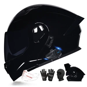 Casco de motocicleta modular DOT Bluetooth, casco integrado integral abatible B01 - Imagen 1 de 11