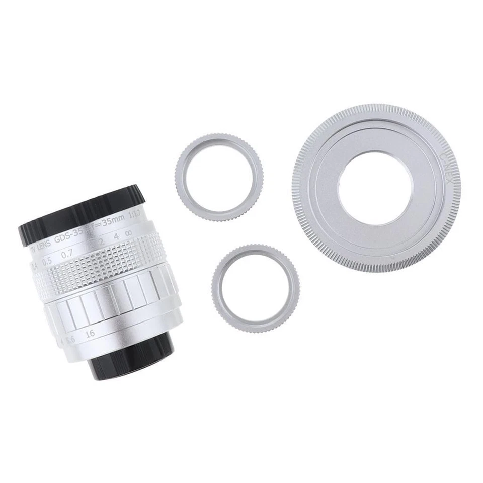 35mm f1.7 CCTV Lens+C Mount Adapter+2 Macro Rings for Sony Nex Camera - Image 1 of 1