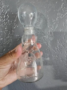 Vintage Hsinchu Glass Bottle & Lid Little Girl Holding Flower Basket 6.5" Taiwan - Picture 1 of 10