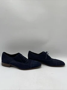 Bruno Magli CAYMEN Navy Perforated Suede Lace Up Cap Toe Oxfords Men’s Size 8M - Picture 1 of 9