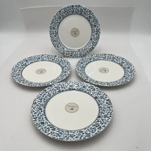 LAURA ASHLEY Editas Garden Porcelain 7.5in Salad Plates Set of 4 Blue Floral NEW - Picture 1 of 5