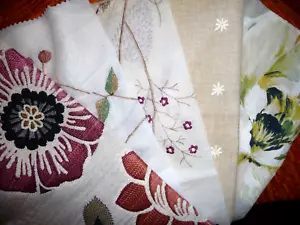 Lot of 5 Mixed Decorator Sample Prints Embroidered/Linen/Sheers - Picture 1 of 6