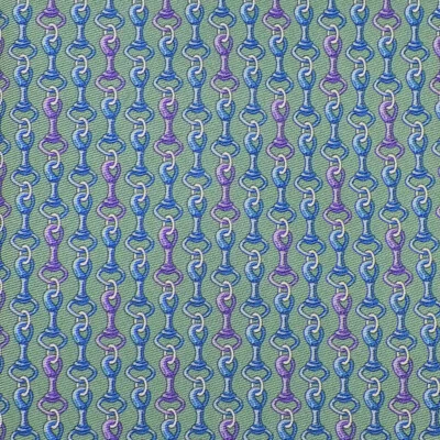 Corbata de seda STEFANO RICCI para hombre Celedon azul púrpura izquierda autoinclinable Italia usada en excelente estado Foto 1 de 3