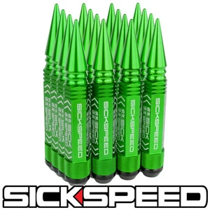 SICKSPEED 15PC GREEN 5 1/2" LONG SPIKED LUG NUTS POLARIS SLINGSHOT 12X1.25  - Bild 1 von 1