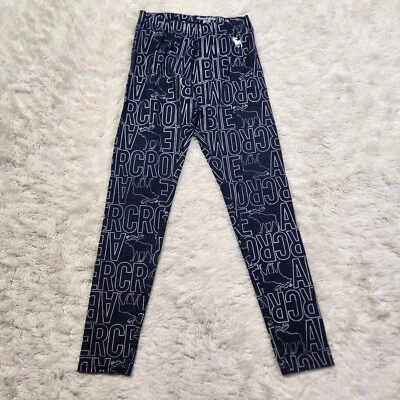 Leggings infantis Abercrombie & Fitch meninas tamanho 11/12 azul todo gráfico G0 - Imagem 1 de 4