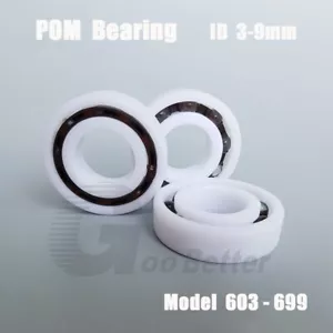 POM Plastic Roller Bearing Deep Groove Ball Bearing ID 3,4,5,6,7,8,9mm - Picture 1 of 8