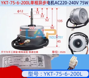 1 Stück Neu YKT-75-6-200L Klimamotor 75W 0,65A 220-240V 50Hz - Bild 1 von 2