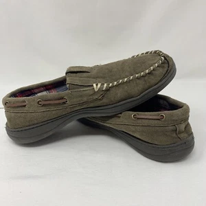 Clarks - Men's 10 Brown Suede Slip-on Slippers - Picture 1 of 9