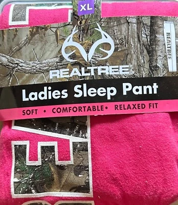 XL Mujer RealTree Rosa Suave Cómodo Calce Relajado Dormir PJ Pantalón Con Etiquetas Foto 1 de 2