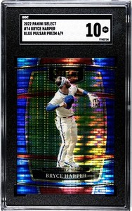 Bryce Harper 2022 Select Concourse Blue Pulsar FOTL #74 Phillies /9 SGC 10