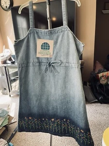 Nuevo de Lote Antiguo Vestido Jersey Años 90 Y2K De Colección Algodón Recursos Niña Bordado Denim Talla 14/16 - Imagen 1 de 8