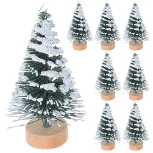 10Pcs Snowy Mini Christmas Trees for Festive Home and Kids Party - Imagen 1 de 12