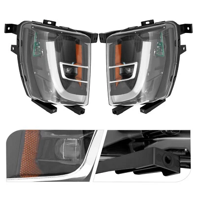 Left & Right LED Fog Lighs For 2016-2020 Tesla Model X Fog Lamps Clear Lens Pair - Image 1 of 4