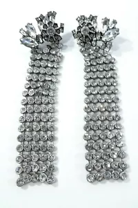 Designer Brilliant Crystal Wing Drop Statement Earrings NWOT 150 - Picture 1 of 3