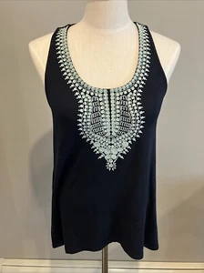 Stitch Fix Le Sample Women’s Tank Top Shirt Size Large L Navy Powder Blue - Picture 1 of 8