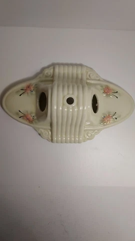 Antique Art Deco Flush Mount Porcelain Double Light Fixture Cover