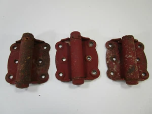 Set 3 Antique Vintage Victorian Iron? Brass? Spring Load Screen Door Hinges - Picture 1 of 6