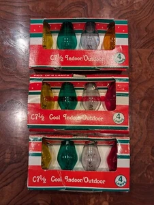 12 NOS C-7 1/2 Cool Indoor Transparent 5 Watt Multicolor Lamps   All Tested - Picture 1 of 5