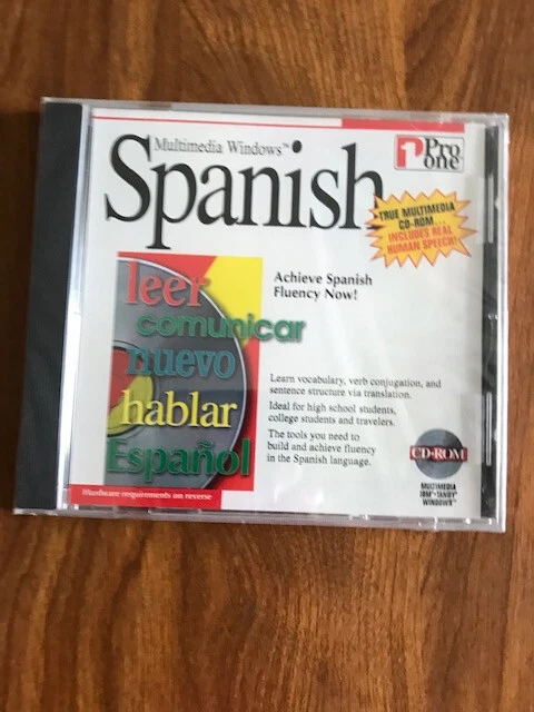 Multimedia Windows Spanish Learn To Speak Spanish CD-ROM 1990s Vintage - Image 1 of 1