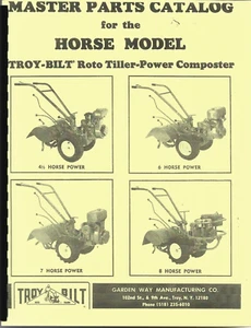 Troy-Bilt HORSE Roto-Tiller Master Parts Manual 1980 Garden-Way 4.5, 6, 7, 8 hp - Picture 1 of 2